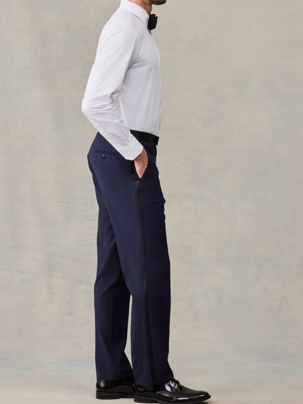 Apt. 9 Navy Tuxedo Dress Pants with Black Side Stripe Trim